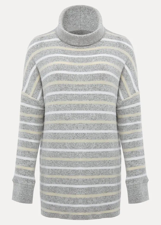 Phase Eight Leya Stripe Snuggle Top Grey Multi Women Tops and TShirts