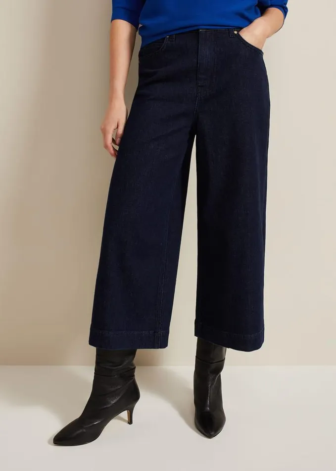 Phase Eight Leyla Dark Wash Denim Culotte Dark Wash Women Trousers