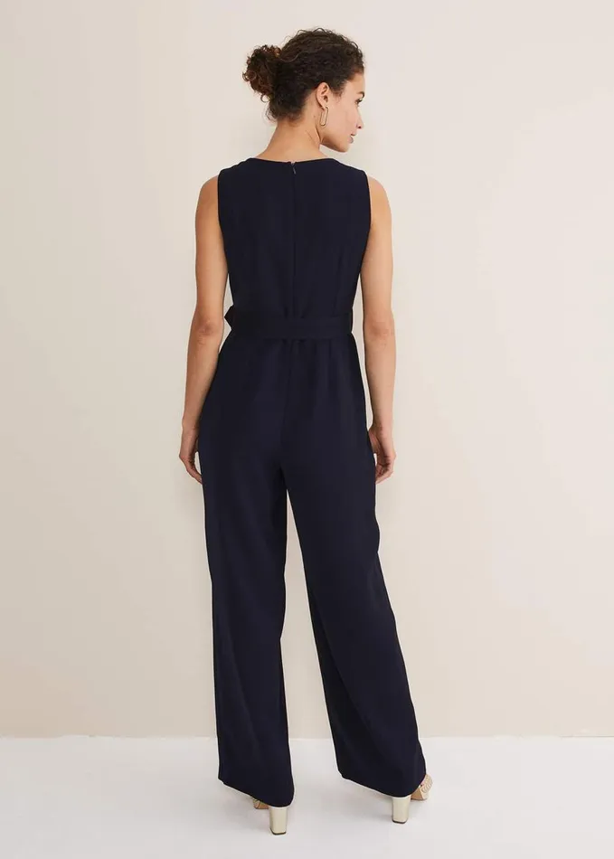Phase Eight Lissia Navy Wide Leg Jumpsuit Navy Women Dresses