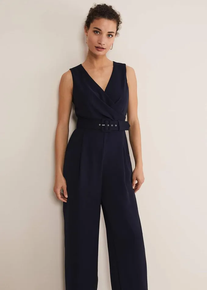 Phase Eight Lissia Navy Wide Leg Jumpsuit Navy Women Dresses