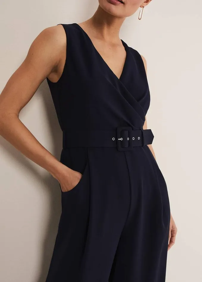 Phase Eight Lissia Navy Wide Leg Jumpsuit Navy Women Dresses