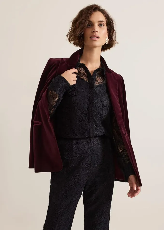 Phase Eight Livana Lace Shirt Black Women Shirts and Blouses