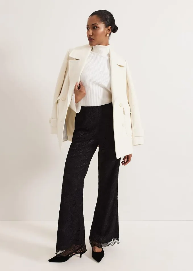 Phase Eight Livana Lace Trouser Black Women Trousers