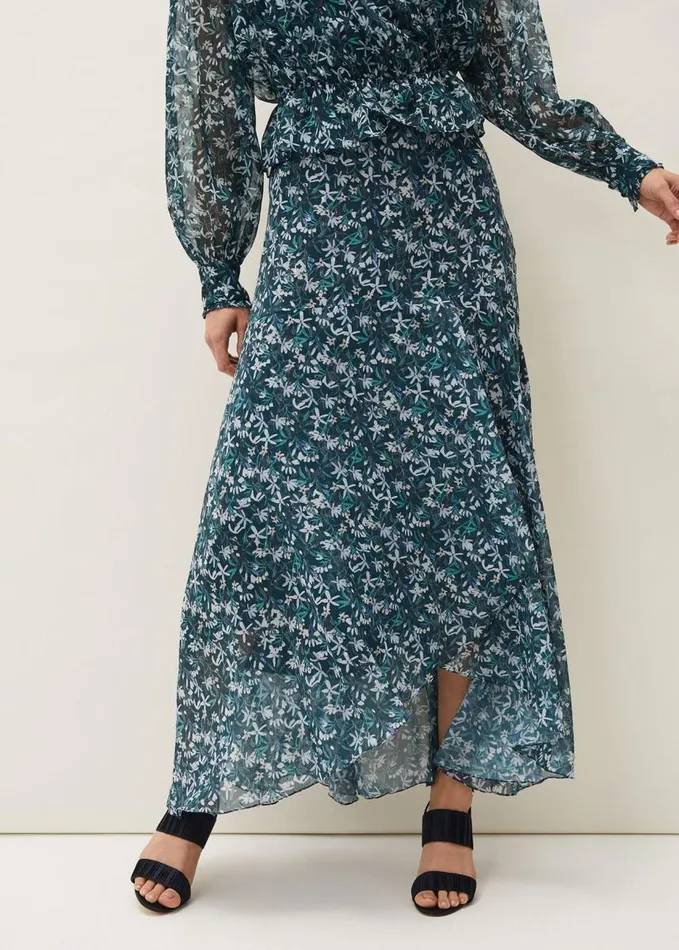 Phase Eight Lola Floral CoOrd Skirt Petrol Women Skirts