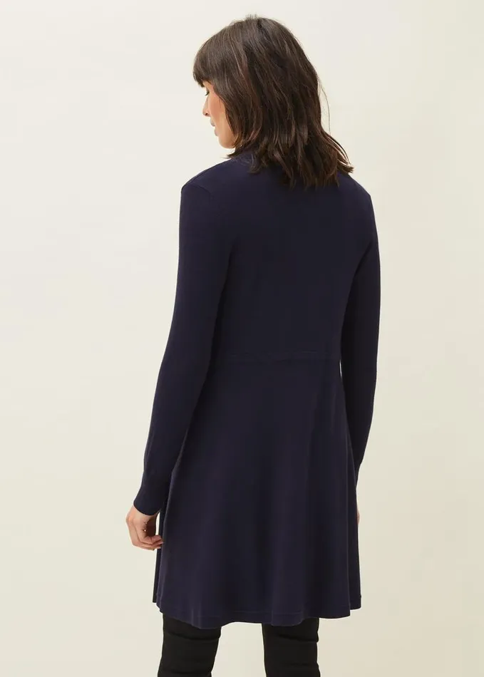 Phase Eight Louise Longline Cardigan Navy Women Knitwear