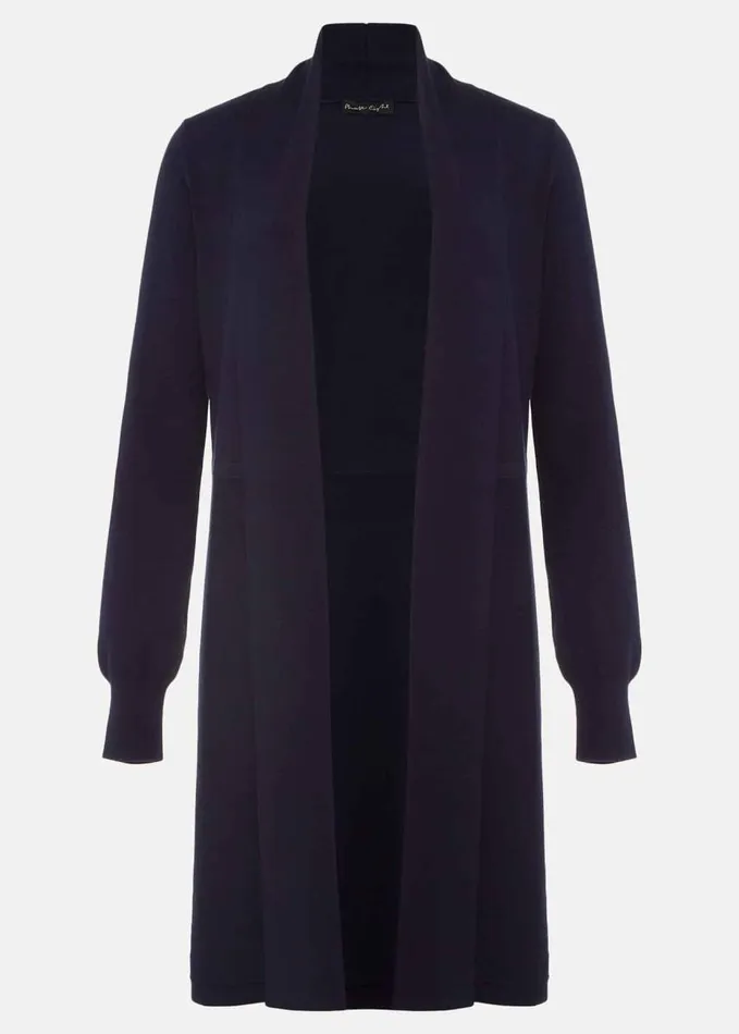 Phase Eight Louise Longline Cardigan Navy Women Knitwear