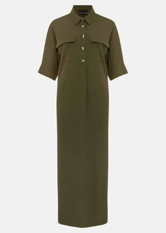 Phase Eight Lucina Midaxi Shirt Dress Khaki Women Dresses