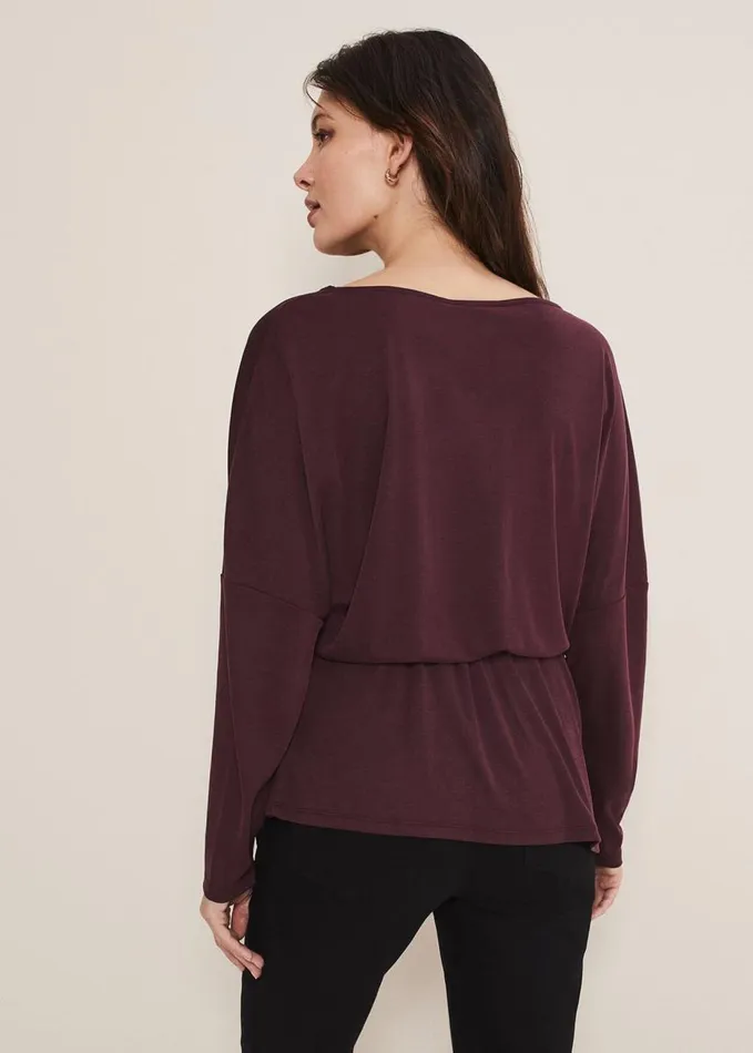 Phase Eight Lusinda Trim Detail Top Aubergine Women Tops and TShirts