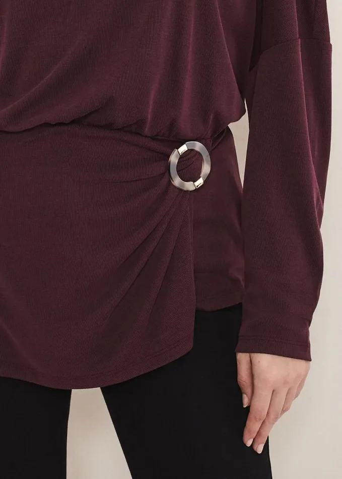 Phase Eight Lusinda Trim Detail Top Aubergine Women Tops and TShirts