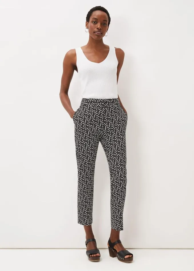 Phase Eight Mackenzie Geo Tapered Trouser Blackwhite Women Trousers