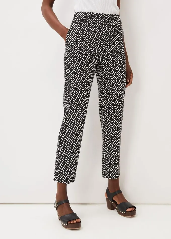 Phase Eight Mackenzie Geo Tapered Trouser Blackwhite Women Trousers