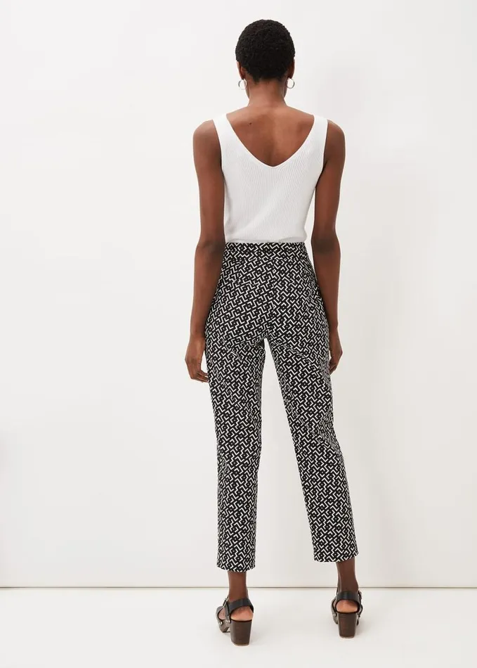 Phase Eight Mackenzie Geo Tapered Trouser Blackwhite Women Trousers