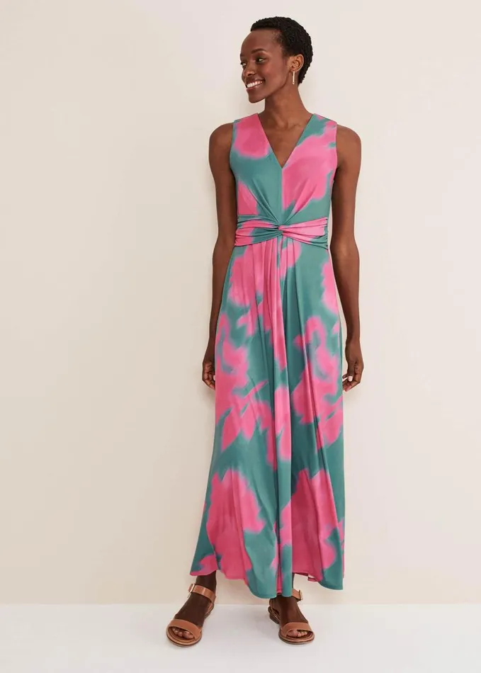 Phase Eight Madison Abstract Maxi Dress Pinkgreen Women Dresses