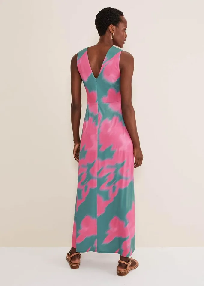 Phase Eight Madison Abstract Maxi Dress Pinkgreen Women Dresses