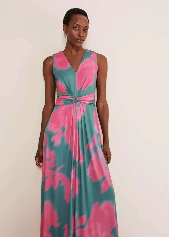 Phase Eight Madison Abstract Maxi Dress Pinkgreen Women Dresses