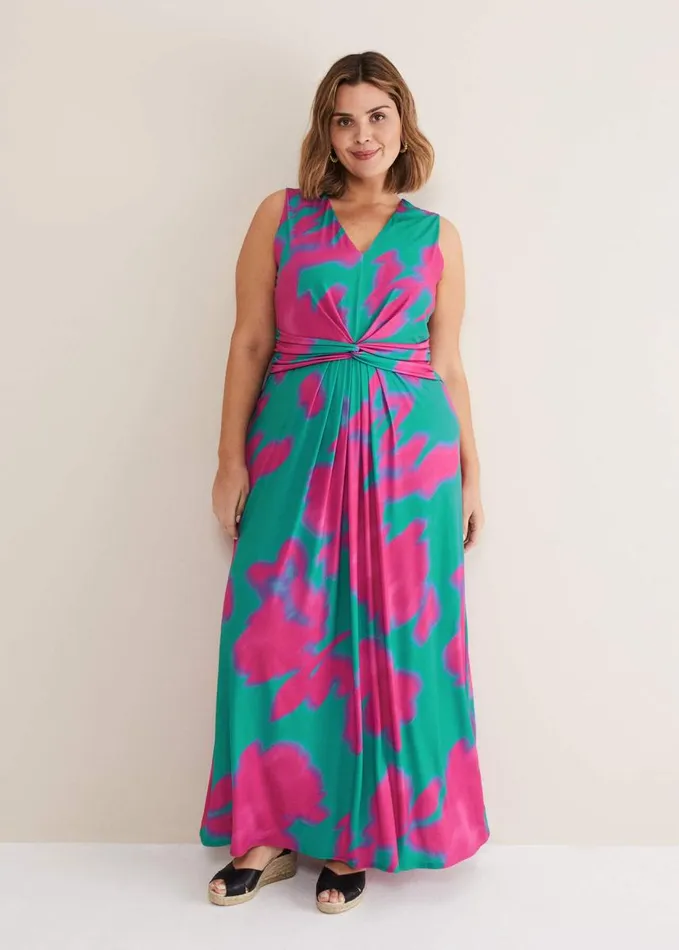 Phase Eight Madison Abstract Maxi Dress Pinkgreen Women Dresses