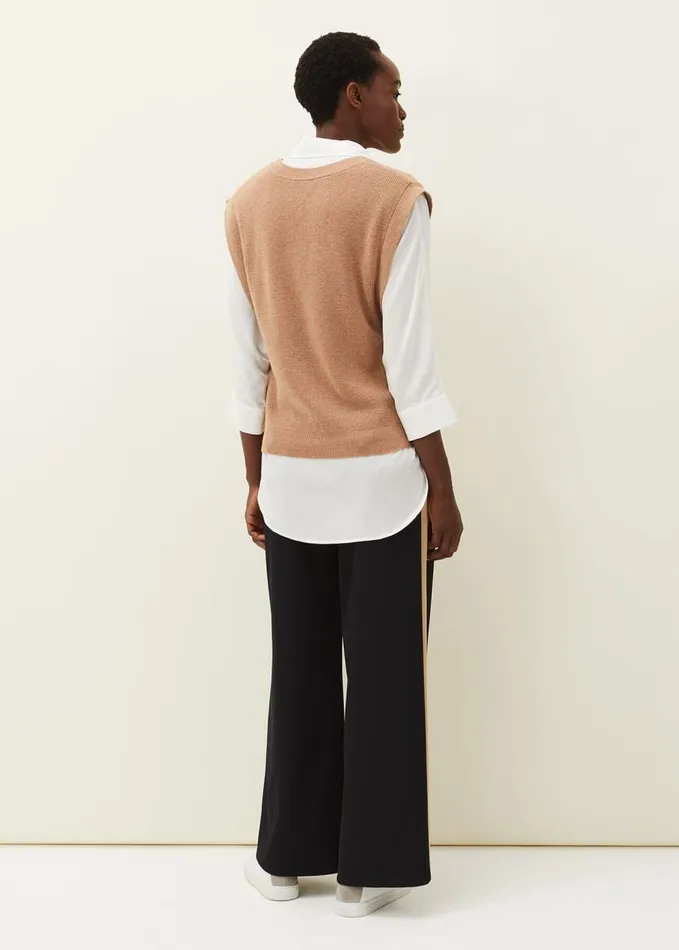 Phase Eight Mae Side Stripe Wide Leg Trouser Navy Women Trousers