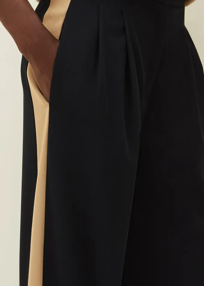 Phase Eight Mae Side Stripe Wide Leg Trouser Navy Women Trousers