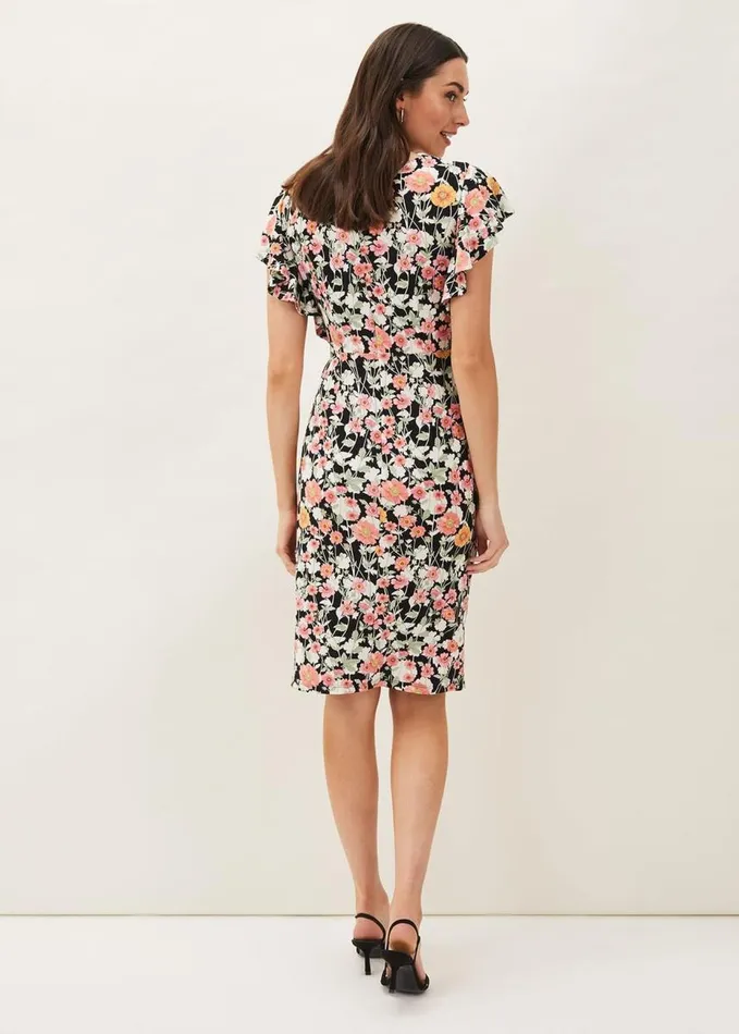 Phase Eight Maisie Floral Jersey Dress Blackmulti Women Dresses