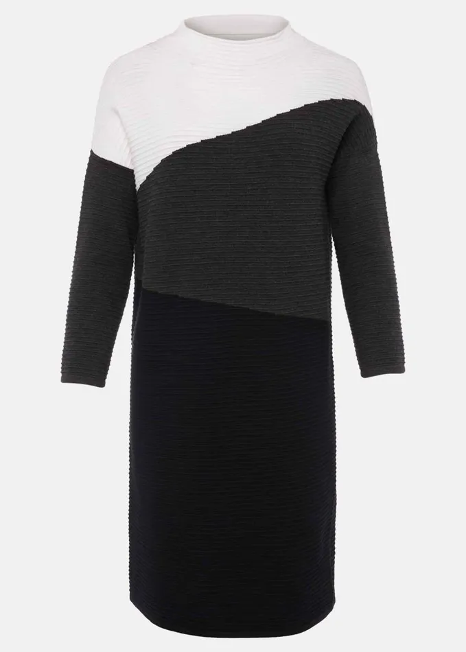 Phase Eight Mali Textured Stitch Colourblock Dress Blackmulti Women Dresses