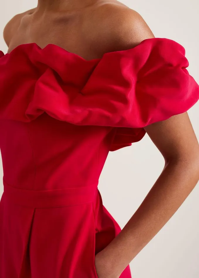 Phase Eight Mallory Ruffle Jumpsuit Pink Women Dresses