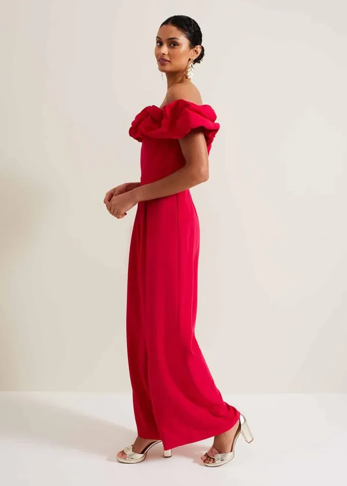 Phase Eight Mallory Ruffle Jumpsuit Pink Women Dresses