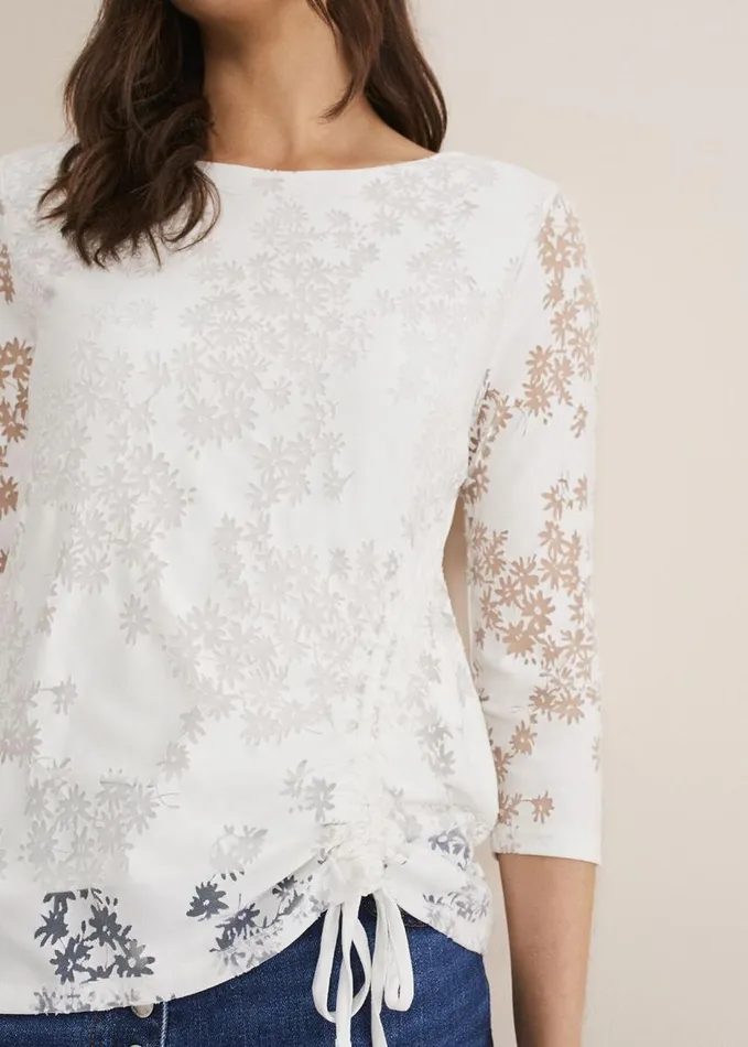 Phase Eight Mariella Floral Burnout Top White Women Tops and TShirts