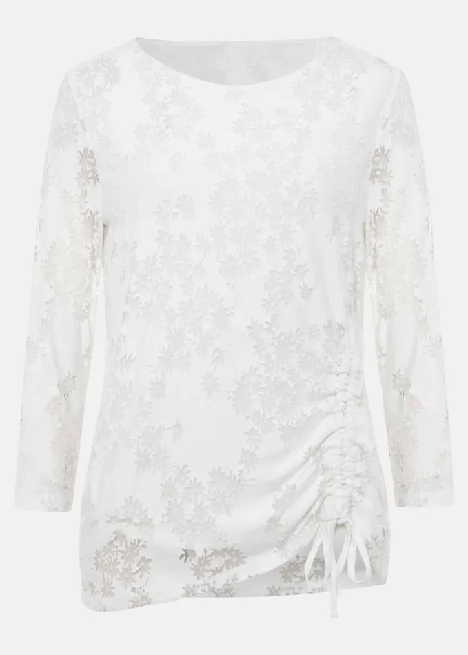 Phase Eight Mariella Floral Burnout Top White Women Tops and TShirts