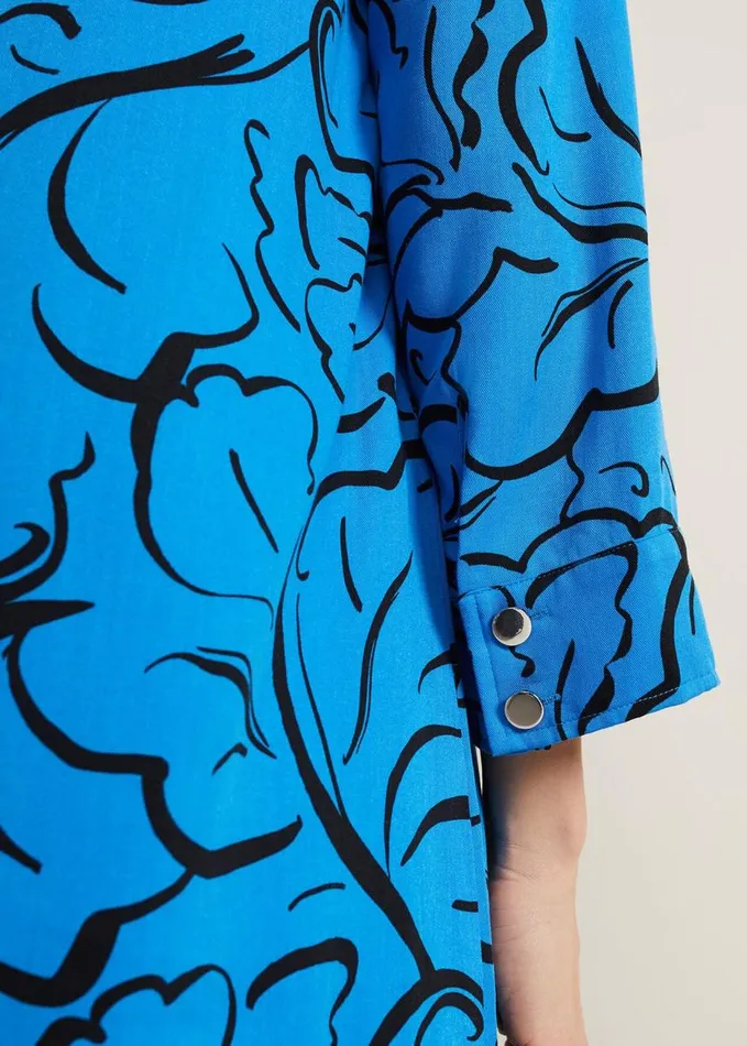 Phase Eight Marina Leaf Print Tunic Dress Blue Women Dresses