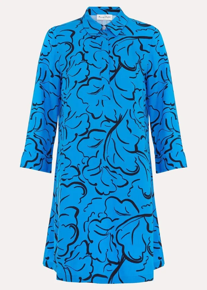 Phase Eight Marina Leaf Print Tunic Dress Blue Women Dresses