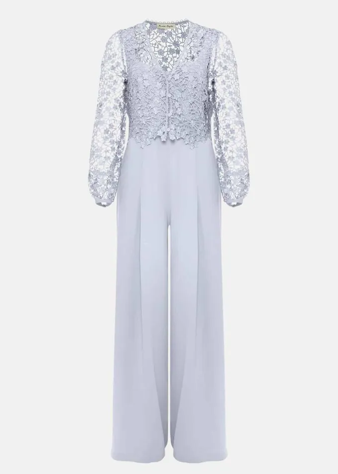 Phase Eight Mariposa Lace Jumpsuit Cornflower Women Dresses