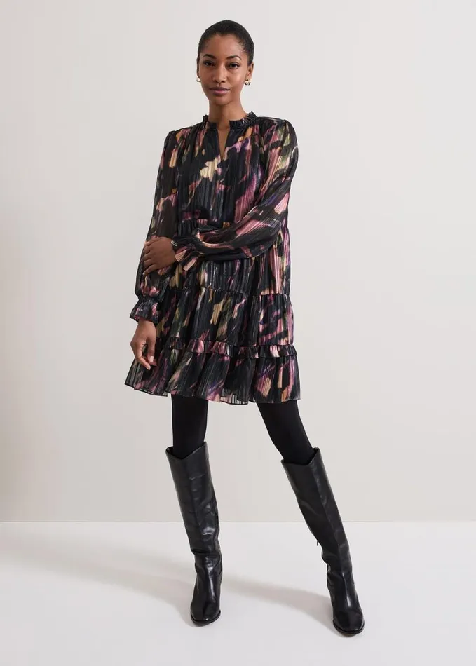 Phase Eight Martina Swing Mini Dress Blackmulti Women Dresses