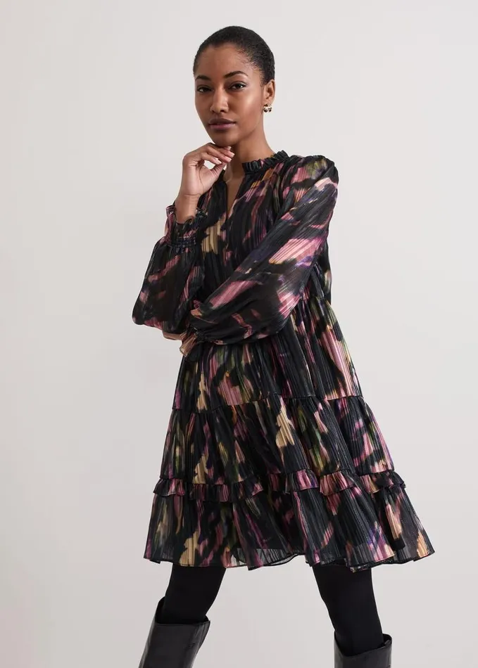 Phase Eight Martina Swing Mini Dress Blackmulti Women Dresses