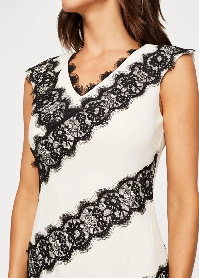 Phase Eight Martyne Lace Dress Blackwhite Women Dresses