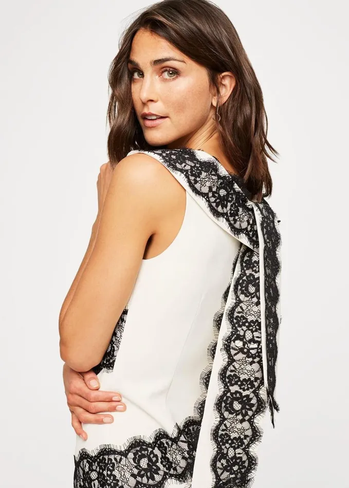 Phase Eight Martyne Lace Dress Blackwhite Women Dresses