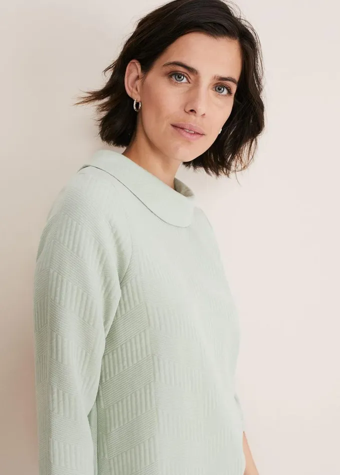 Phase Eight Mica Textured Top Sage Women Tops and TShirts