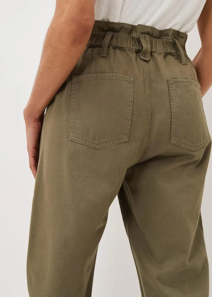 Phase Eight Nadina Paper Bag Waist Jeans Khaki Women Trousers