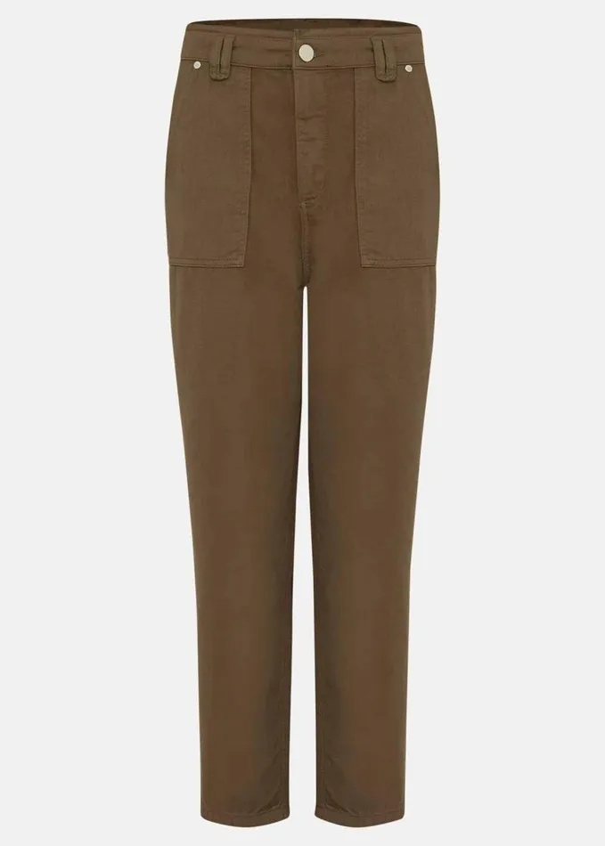 Phase Eight Nadina Paper Bag Waist Jeans Khaki Women Trousers