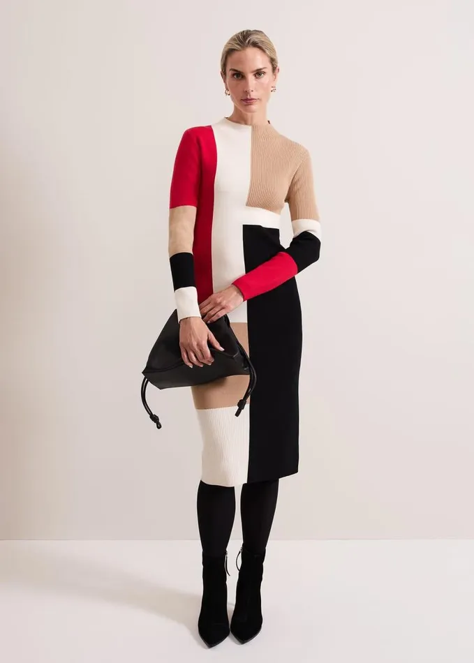 Phase Eight Nancy Colourblock Column Midi Dress Multicoloured Women Dresses