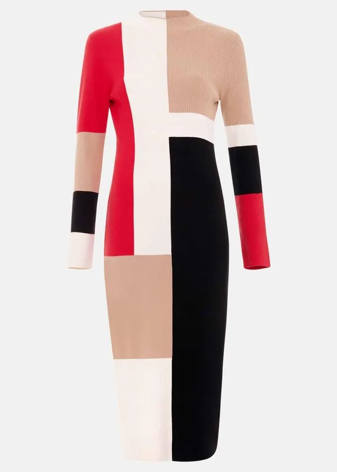 Phase Eight Nancy Colourblock Column Midi Dress Multicoloured Women Dresses