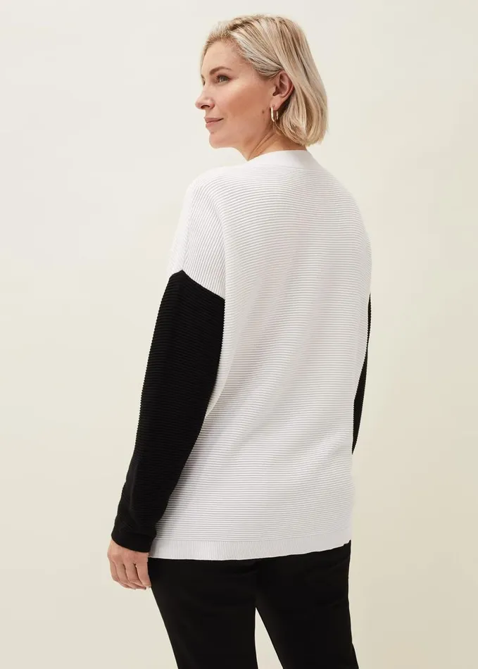 Phase Eight Nelle Colourblock Jumper Creamblack Women Knitwear