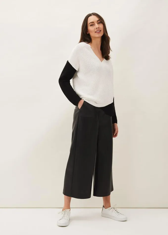 Phase Eight Nelle Colourblock Jumper Creamblack Women Knitwear