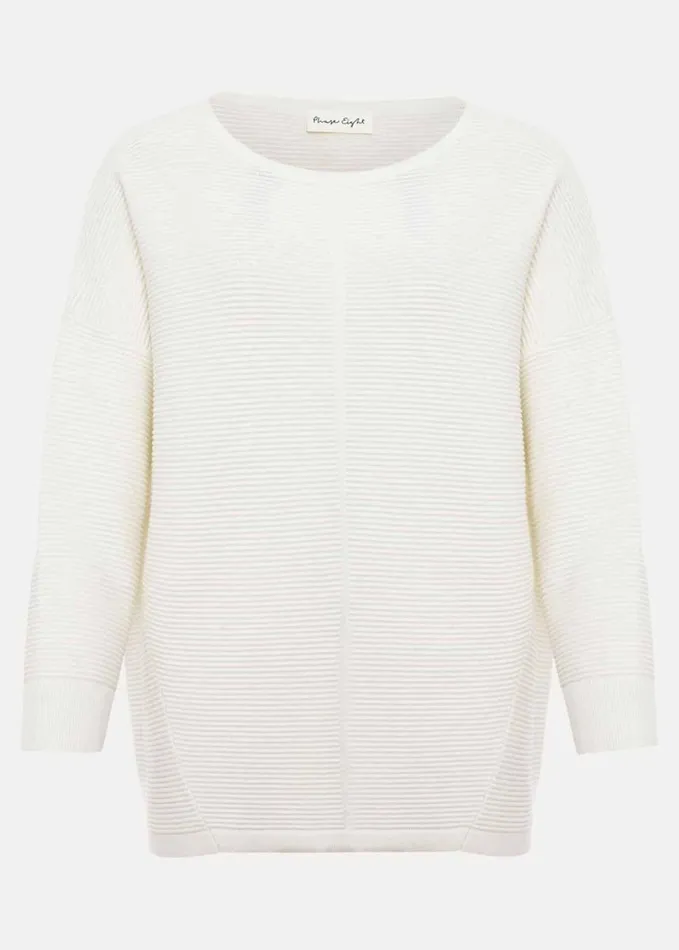 Phase Eight Nellie Ripple Stitch Jumper Ivory Women Knitwear