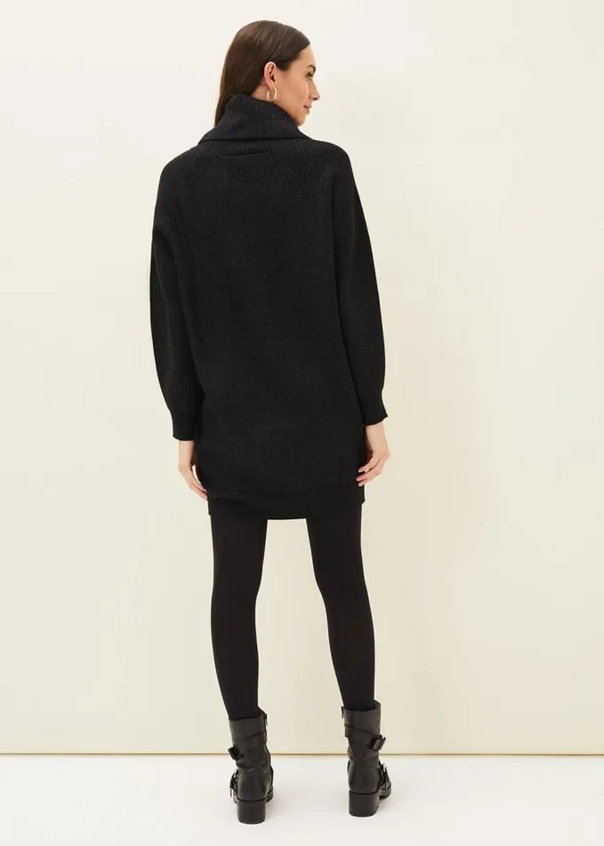 Phase Eight Nisha Roll Neck Jumper Dress Charcoal Women Dresses