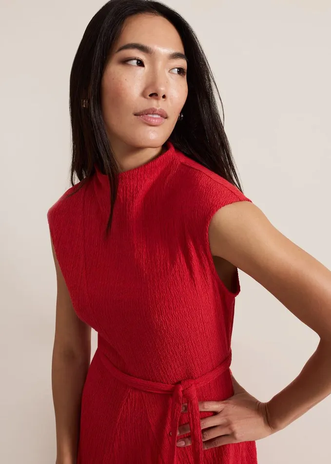 Phase Eight Ofelia Red Jersey Textured Dress Red Women Dresses