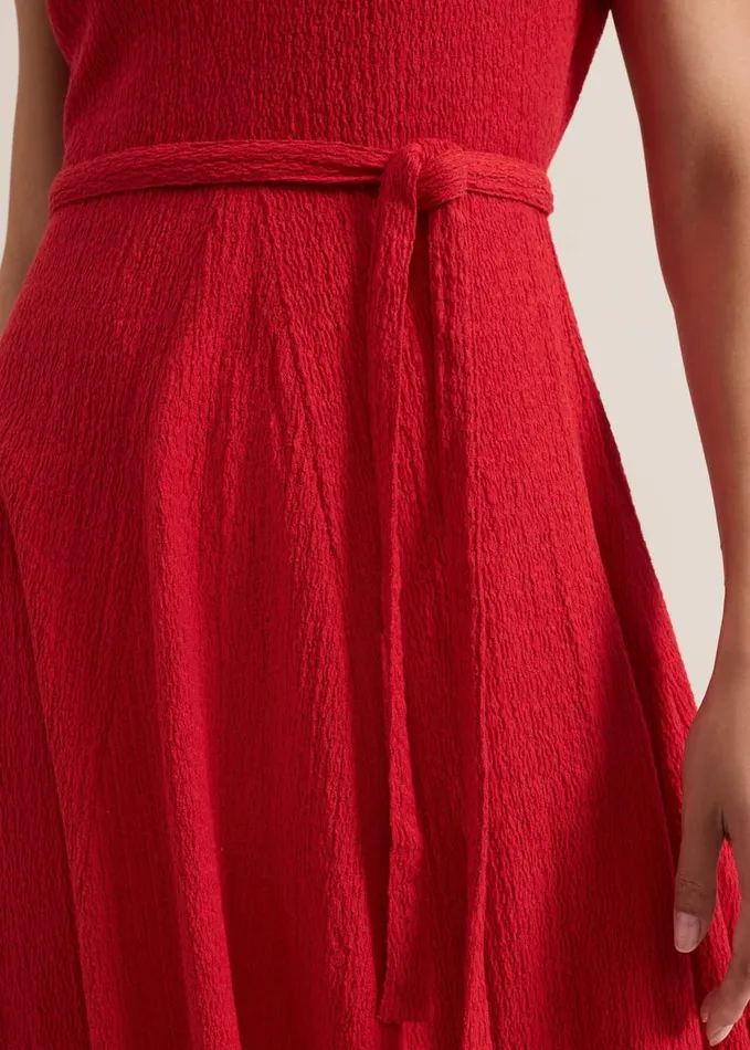 Phase Eight Ofelia Red Jersey Textured Dress Red Women Dresses