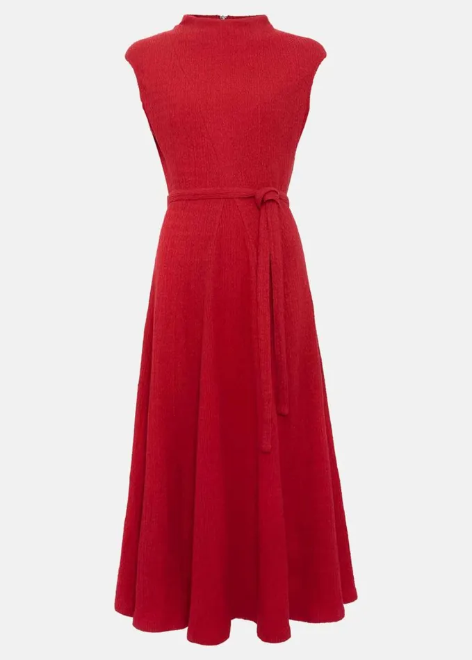 Phase Eight Ofelia Red Jersey Textured Dress Red Women Dresses