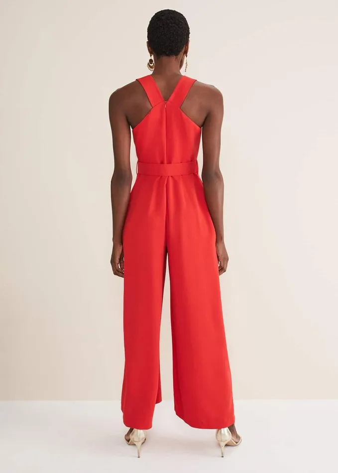 Phase Eight Orla Twist Neck Jumpsuit Fire Women Dresses