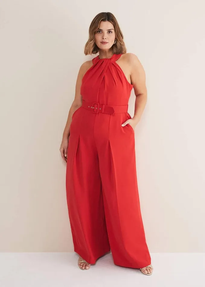 Phase Eight Orla Twist Neck Jumpsuit Fire Women Dresses