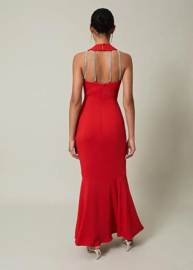 Phase Eight Pamela Ruffled Maxi Dress Red Women Dresses